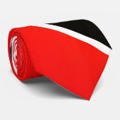Cravate Rouge & Noir sur Blanc (Roulé)