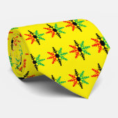 Cravate Rouge noir vert jaune Motif Kwanzaa (Roulé)