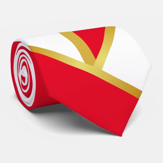 Cravate Rouge or blanc (Roulé)