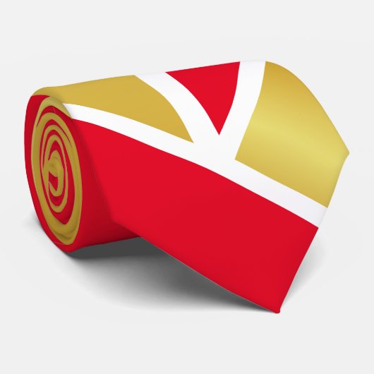 Cravate Rouge or blanc (Roulé)