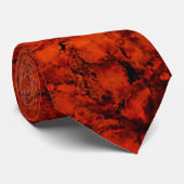 Cravate rouge orange craqué (Roulé)