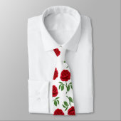 Cravate rouge profonde de roses rouges (Attaché)