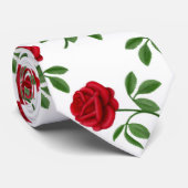 Cravate rouge profonde de roses rouges (Roulé)