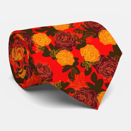 Cravate rouge rose (Roulé)