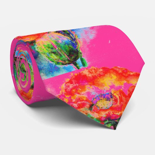 Cravate Rouge - rose (Roulé)