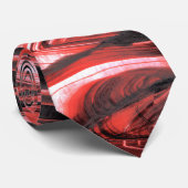 Cravate Rouge rose et noir rayé (Roulé)