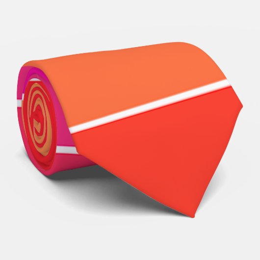 Cravate Rouge, rose et orange (Roulé)