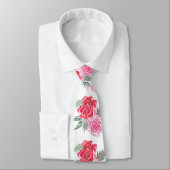Cravate Rouge rose rose feuille de rose verdure mariage un (Attaché)