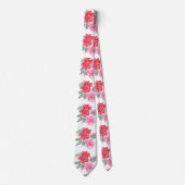Cravate Rouge rose rose feuille de rose verdure mariage un (Devant)