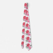 Cravate Rouge rose rose feuille de rose verdure mariage un (Dos)
