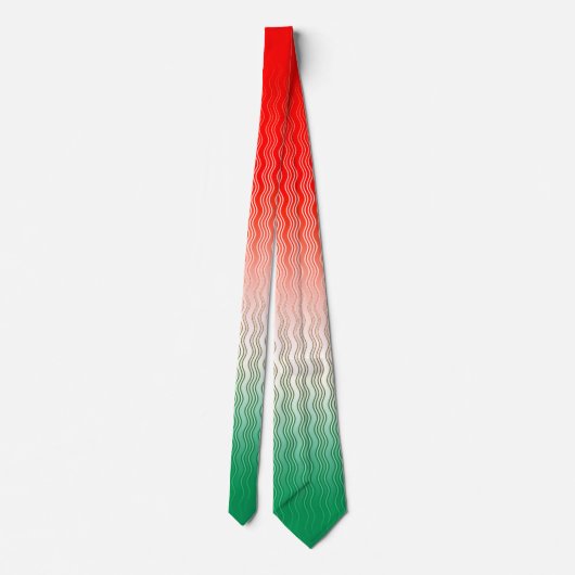 Cravate Rouge Silver Green Wavy (Dos)