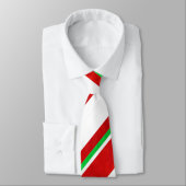 Cravate Rouge Vert blanc Aquarelle Sucre de canne rayures (Attaché)