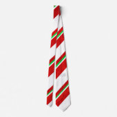 Cravate Rouge Vert blanc Aquarelle Sucre de canne rayures (Dos)