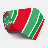 Cravate Rouge Vert blanc diagonale bonbons rayures rayées (Roulé)