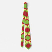 Cravate Rouge vert diamant géométrique (Dos)