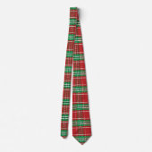 Cravate Rouge vert Noël Plaid Motif (Dos)