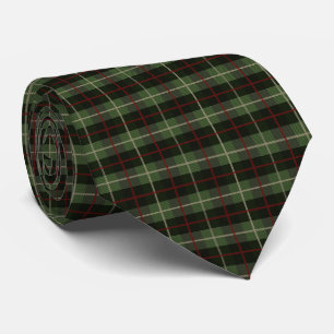 Cravate Rouge Vert Noir Carreaux Tartan Hommes