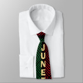 Cravate rouge vert noir JUNETEENTH Motif africain (Attaché)