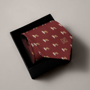 Cravate Rough Collie Chiens Motif Monogrammé