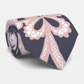 Cravate Rougissent la dentelle florale blanche rose sur le (Roulé)