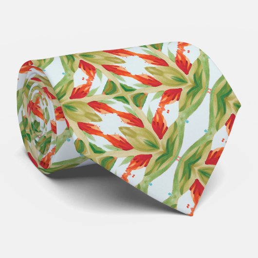 Cravate Rouille orange et vert (Roulé)