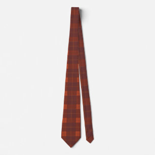 Cravate Rouille rouge et orange Plaid Motif