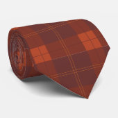 Cravate Rouille rouge et orange Plaid Motif (Roulé)