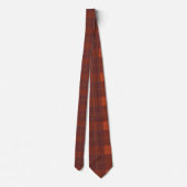 Cravate Rouille rouge et orange Plaid Motif (Dos)