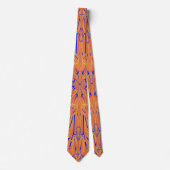 Cravate Royal Blue And Citrus Orange Tropical Art Design (Devant)