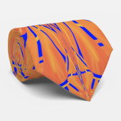 Cravate Royal Blue And Citrus Orange Tropical Art Design (Roulé)