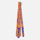 Cravate Royal Blue And Citrus Orange Tropical Art Design (Devant)