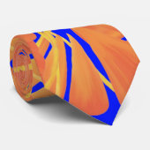 Cravate Royal Blue And Citrus Orange Tropical Art Design (Roulé)