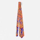 Cravate Royal Blue And Citrus Orange Tropical Art Design (Dos)