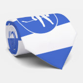 Cravate Royal Blue and White Strips; Hockey (Roulé)