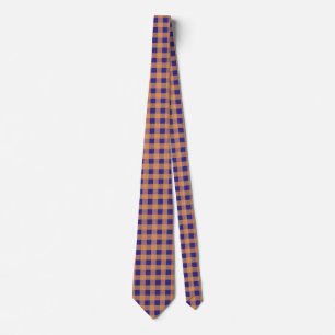 Cravate Royal Blue, Dusty Rose et Tan En vichy Motif