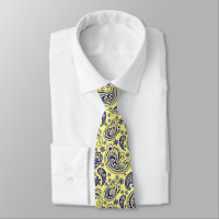Royal Blue Et Jaune Vintage Paisley Motif