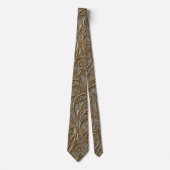 Cravate Royal Bronze Floral Ornate Damask (Devant)