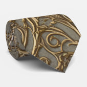 Cravate Royal Bronze Floral Ornate Damask (Roulé)