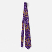Cravate Royal Déco Parties scintillant violet or Motif géo (Dos)