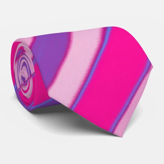 Cravate Royal Fuchsia Abstraite stries (Roulé)