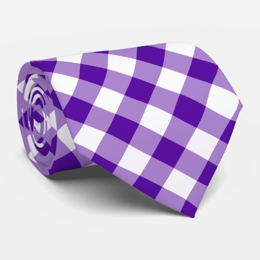 Cravate Royal Purple En vichy Check Plaid (Roulé)