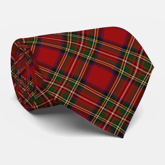 Cravate Royal Stewart Clan Tartan Plaid (Roulé)