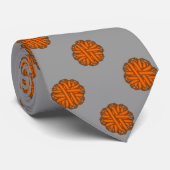 Cravate Ruban aux fleurs orange par Kenneth Yoncich (Roulé)