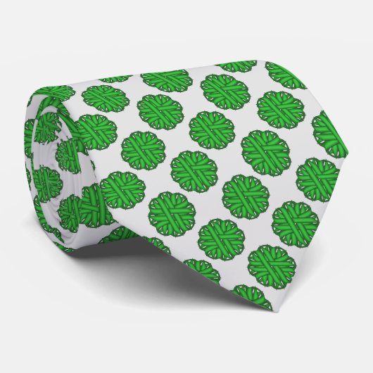 Cravate Ruban aux fleurs vertes par Kenneth Yoncich (Roulé)