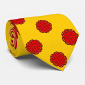 Cravate Ruban de fleurs rouges par Kenneth Yoncich (Roulé)