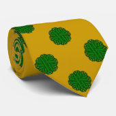 Cravate Ruban de fleurs vert émeraude par Kenneth Yoncich (Roulé)
