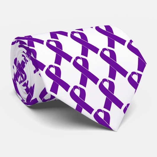 Cravate Ruban de pourpre de conscience d'Alzheimer (Roulé)