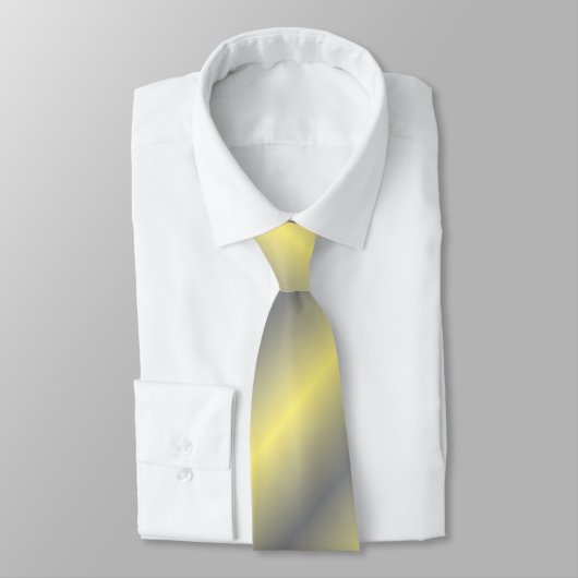 Cravate Ruban jaune grau stripes yellow gray grey (Attaché)