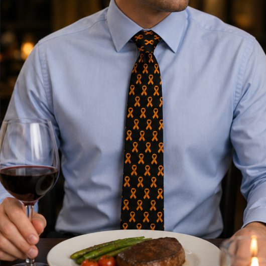 Cravate ruban orange de sensibilisation à la sclér