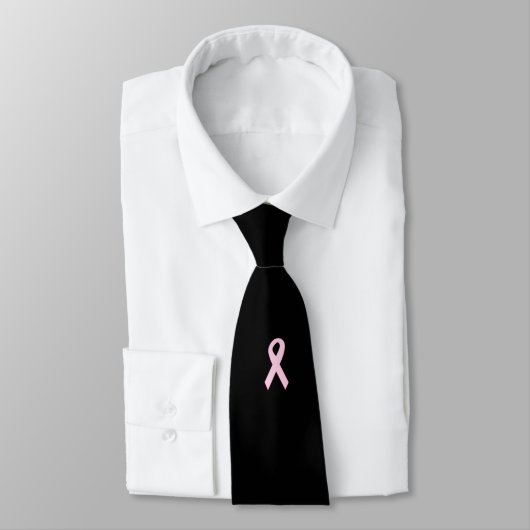 Cravate Ruban rose de conscience (Attaché)